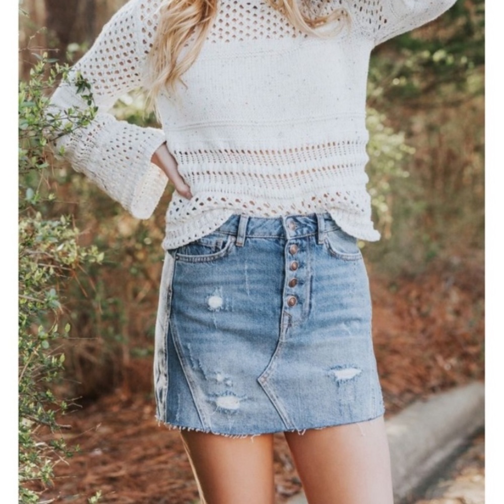 Free people jean skirt